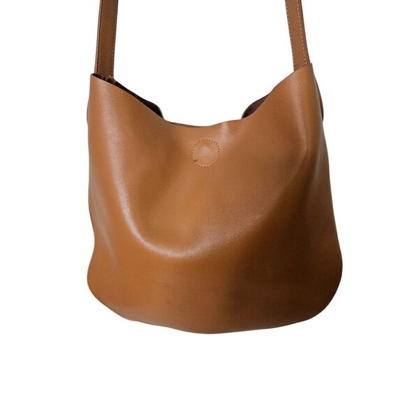 Co Lab light brown leather large crossbody bag. - Picture 3 of 6